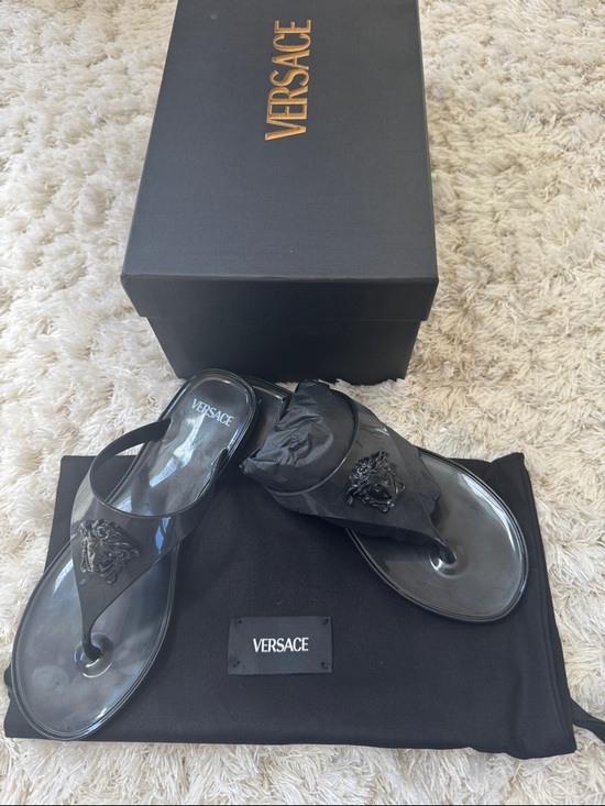 Versace Shoes - Versace Black Medusa Jelly Thong Sandals size 35 ✨NEW✨